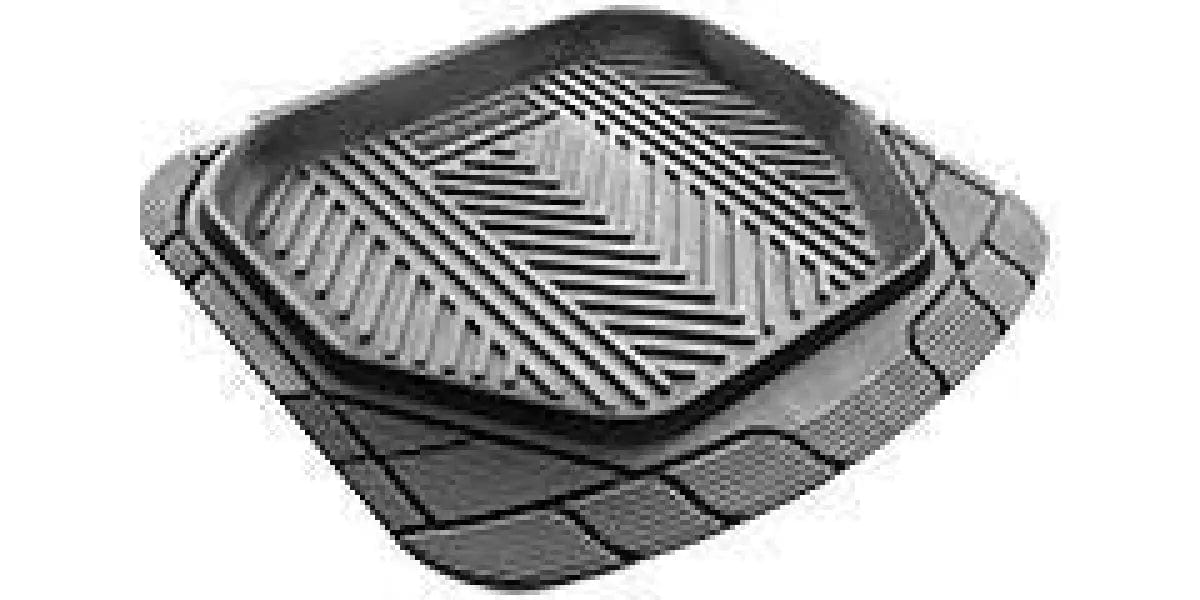 Autogear 2 Piece Rubber Mat Set (Rear) - Black Car Mats