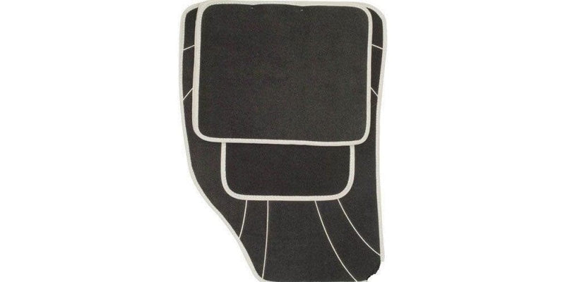 Autogear 4 Piece Carpet Mat Set - Black-Grey Trim - Modern Auto Parts