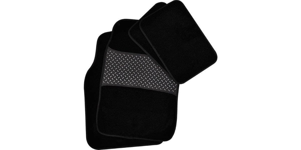 Autogear 4 Piece Carpet Mat Set - Black-Black Trim - Modern Auto Parts