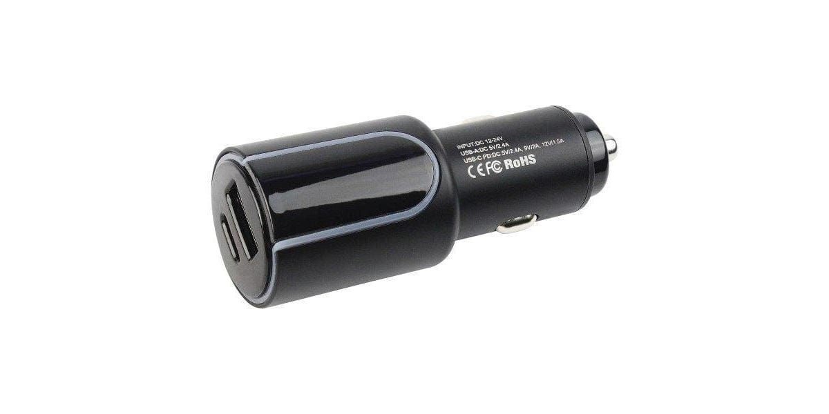 Autogear Usb/Usb Type-C Car Charger With Voltmeter Display - Modern Auto Parts