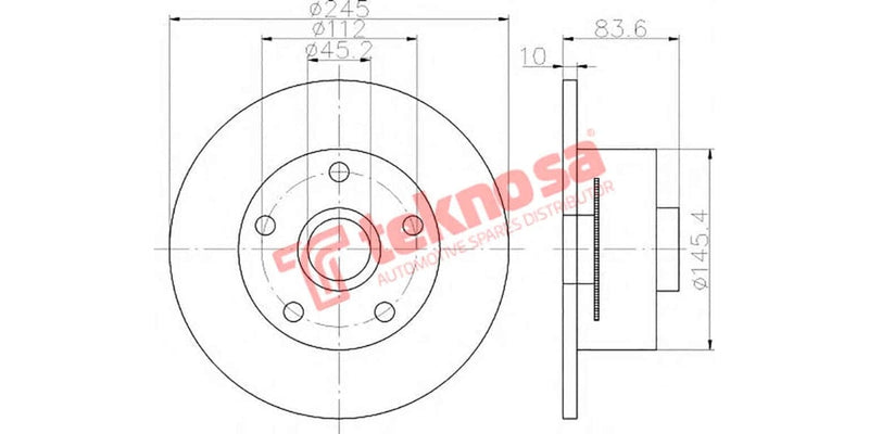 Brake Disc Audi A4 1.8 1.8T 2.4 2.6 2.8 95-01 (Rs)