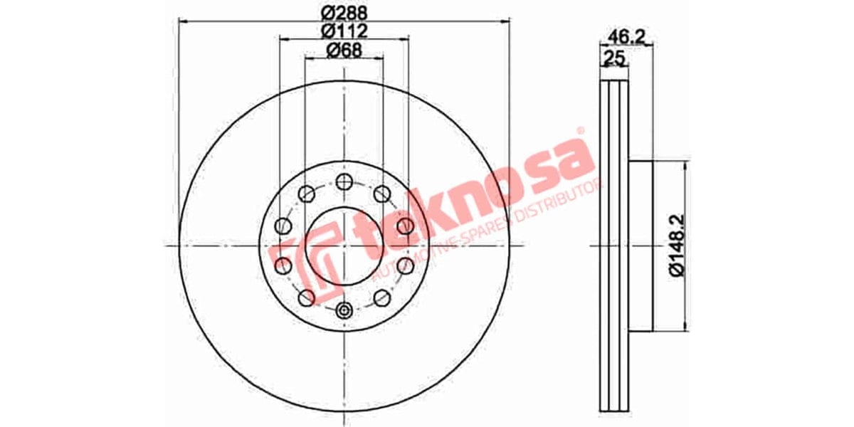 Brake Disc Audi A4 1.8T/2.0/Tdi 08-/1.9Td (Fv)