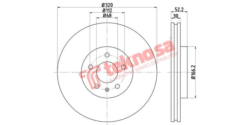 Brake Disc Audi A5 2.0 Fsi 09- (Fv)