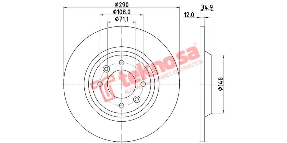 Brake Disc Citroen Ds4/Ds5 Peugeot 308 (Rs)