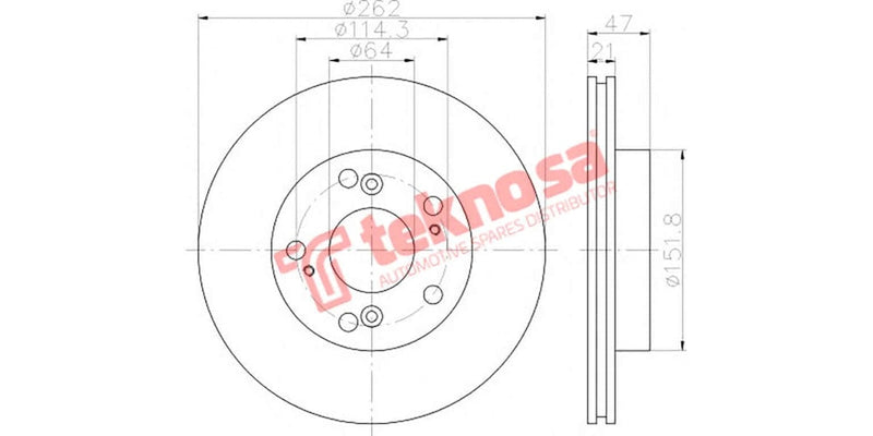 Brake Disc Civic 1.8/2.0/2.2 09- (Fv)