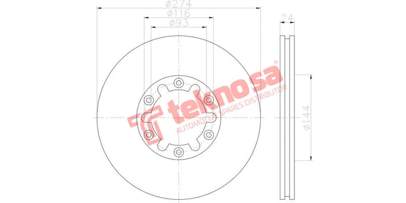 Brake Disc Ford Ranger Hi Trail/Drifter (Fv)