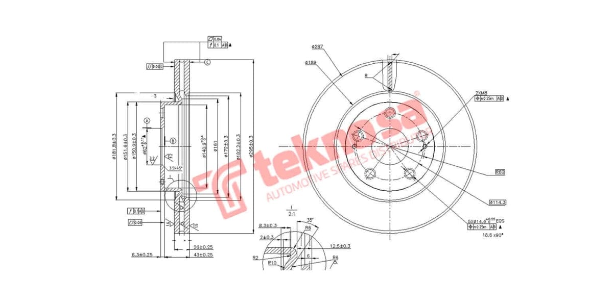 Brake Disc Ford Territory 07- (Fv)