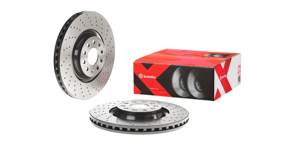 Brake Disc Front (1-In-Box) Audi S3 8V/audi Tt/vw Golf 7R Drilled/vented (Brembo - 09C3061X)