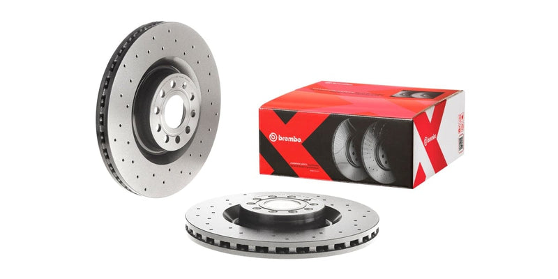 Brake Disc Front (1-In-Box) Drilled - Vw Golf Scirocco Audi A3 Seat Leon (Brembo 09C8921X)