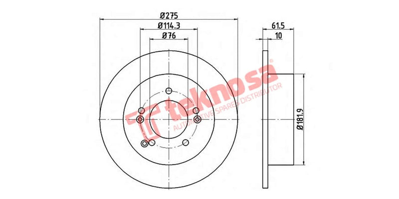 Brake Disc Kia Carens 1.6/2.0L 2007- (Rs)
