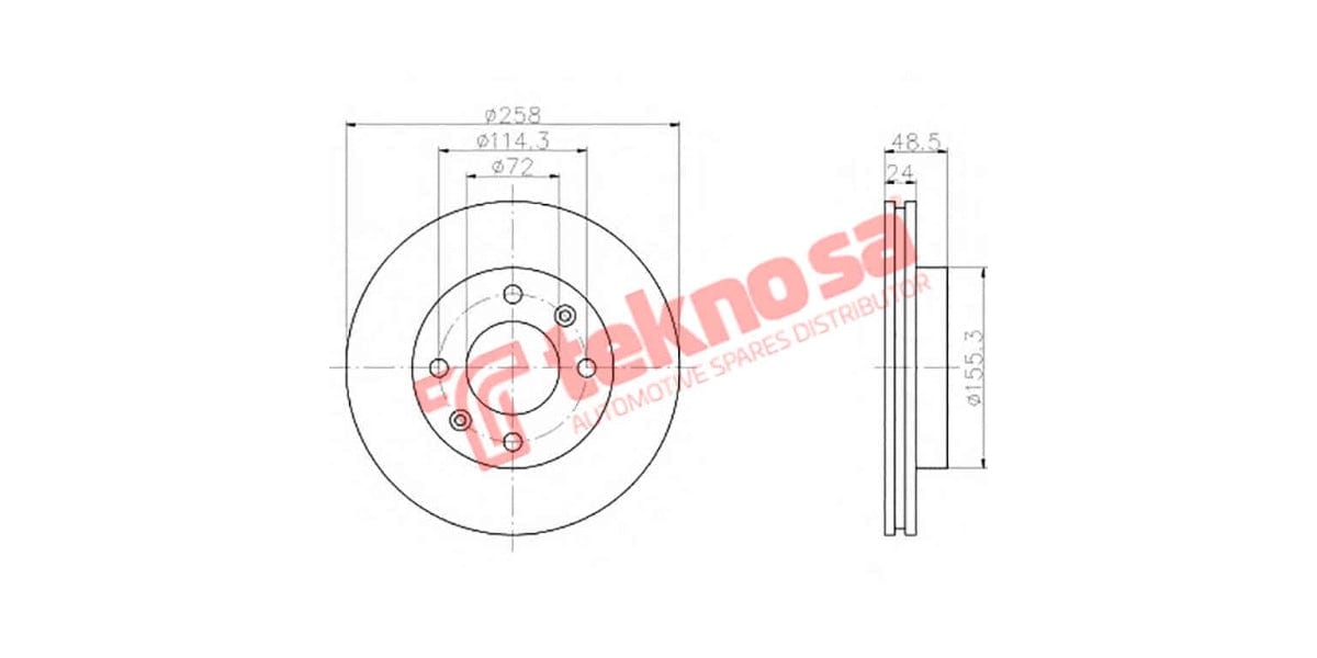 Brake Disc Kia Ceres/Clarus/Carens (Fv)