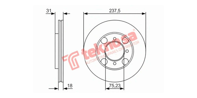 Brake Disc Mazda Rustler/Midge Sting 93- (Fv)