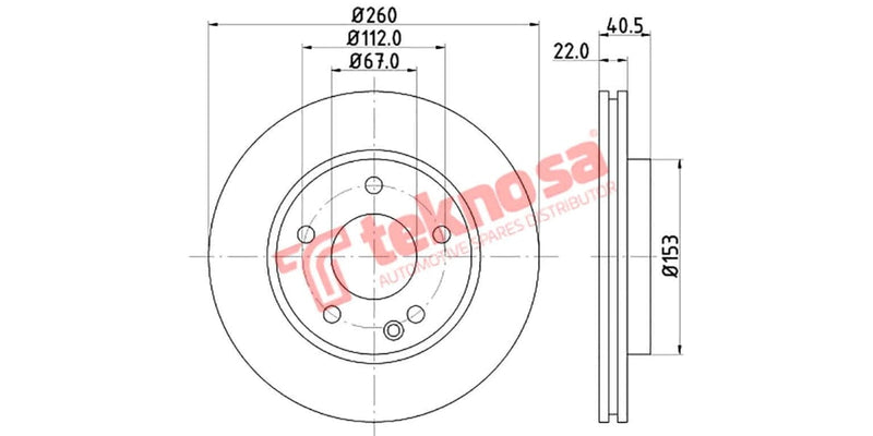 Brake Disc Mercedes A-Class W168 (Fv)
