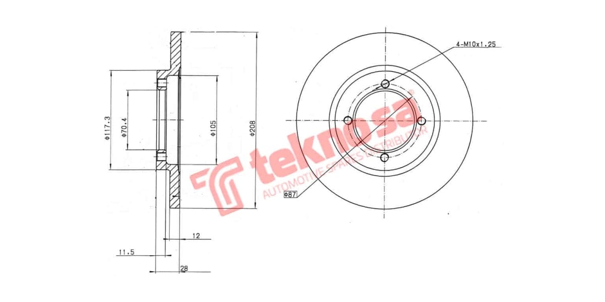 Brake Disc Nissan 1400 85- (Fs)