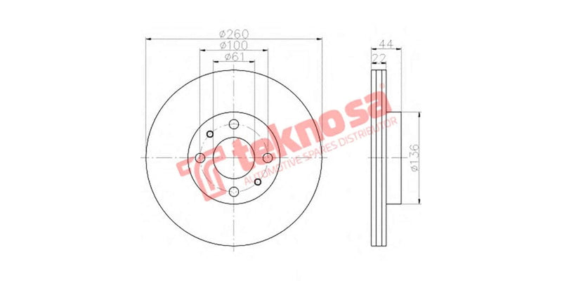 Brake Disc Nissan Tiida/Livina 06- (Fv)