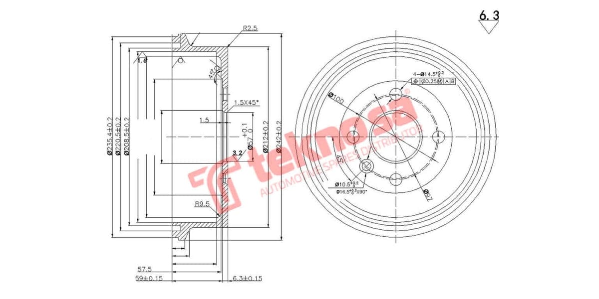 Brake Disc Opel Corsa 1.3-1.6 Ldv 1.6 97-