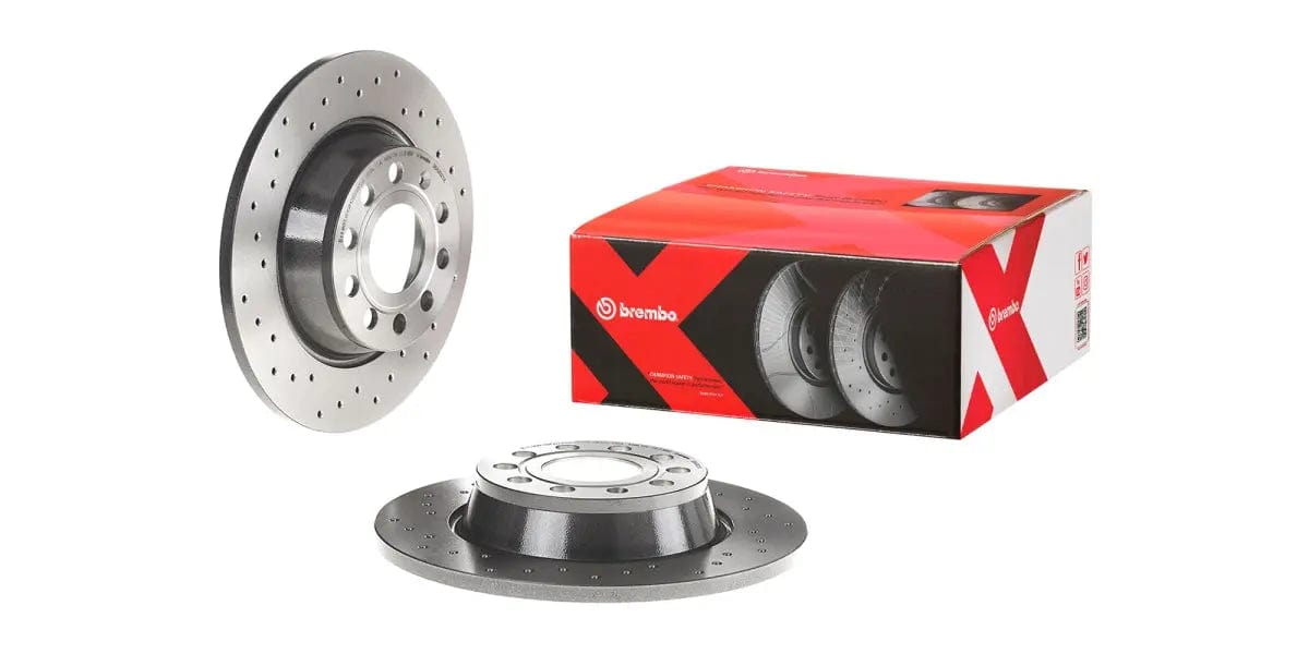Brake Disc Rear (2-In-Box) Drilled - Vw Golf Passat Cc Audi A3 5&6/audi 8P/q3 (Brembo 08A2021X)