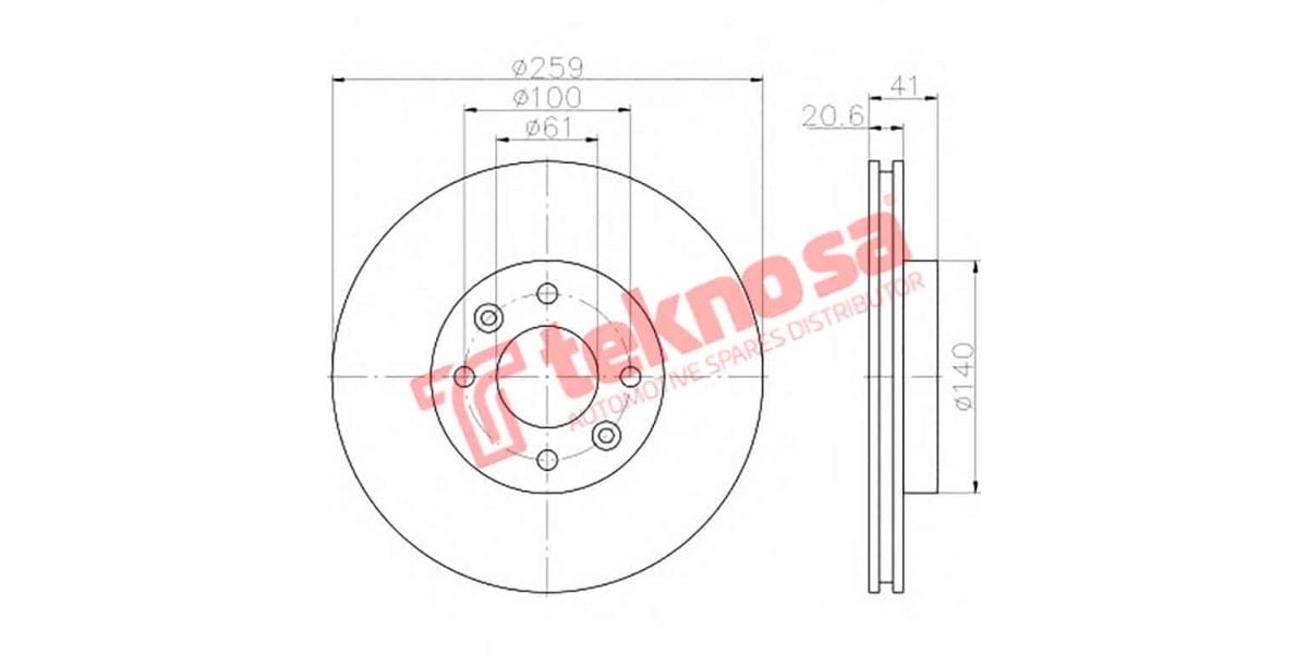 Brake Disc Renault Kangoo 01- (Fv)