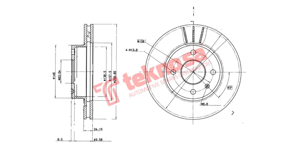 Brake Disc Sierra/Sapphire 3.0I -92 (Fv)