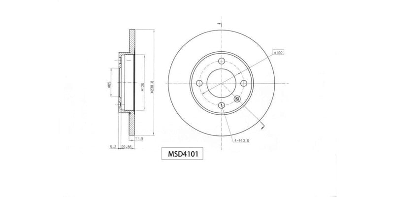 Brake Disc Solid Front Audi 80Gl,Vw Fox,Vw Golf 2,3,Citi,Jetta,Passat 1980-2010 (Single) at Modern Auto Parts!