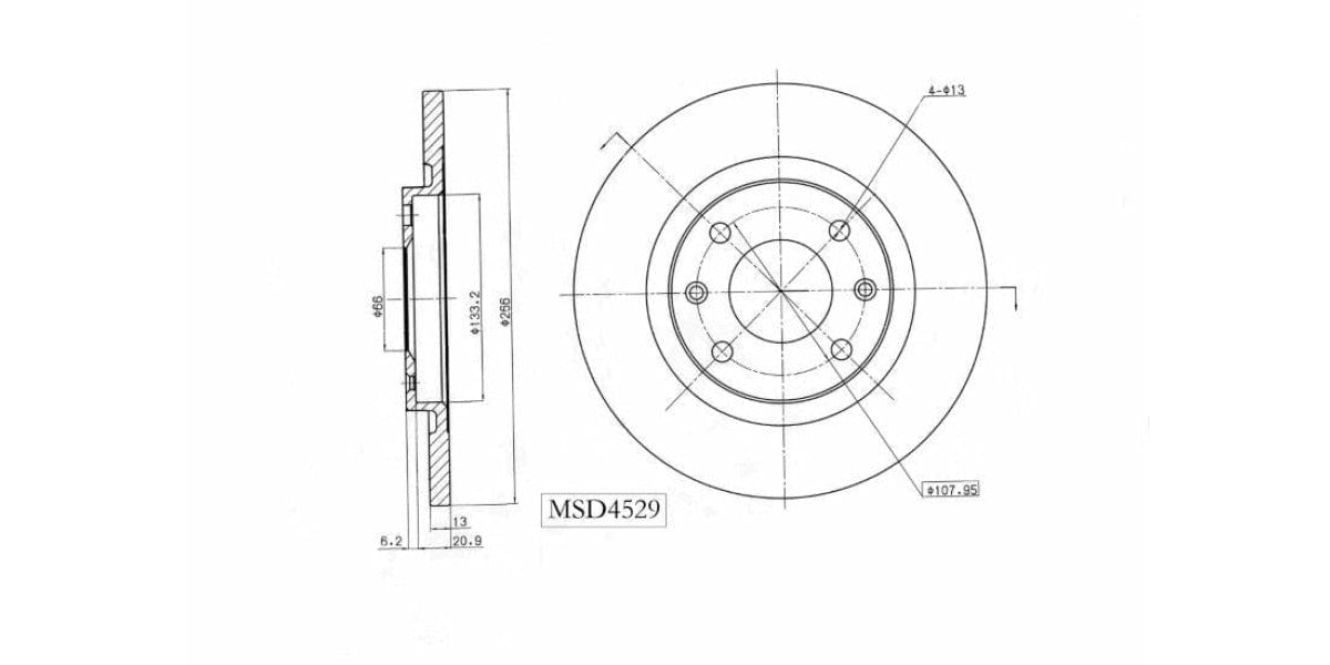 Brake Disc Solid Front Citroen C2 1.4I 1.4Hdi C4 Cactus Berlingo 2002-2010 (Single) Brake Disc