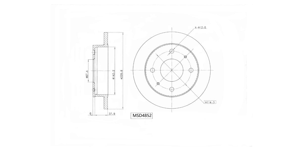 Brake Disc Solid Front Hyundai Atos 1.0I (G4Hc) 1999-2004 (Single) Brake Disc