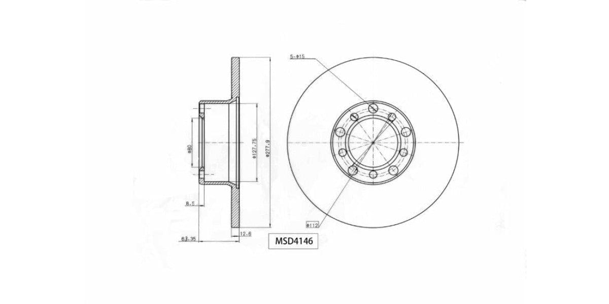 Brake Disc Solid Front Mercedes Benz W123 W115 W114 W108 1973-1986 (Single) Brake Disc