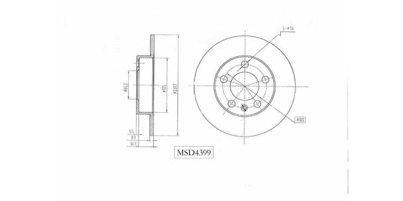 Brake Disc Solid Rear Audi A1 1.0 1.4 1.8 Tfsi 2014-2018 A3 Sb 2019> Seat Ibiza 06-09 Vw Beetle(New)