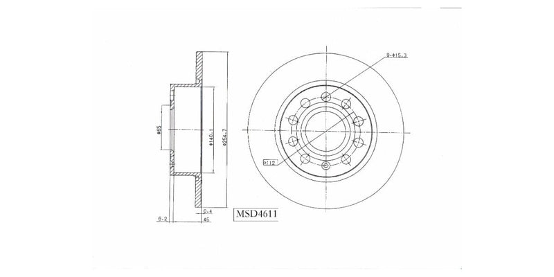 Brake Disc Solid Rear Audi A3 2003-2013 New Beetle 2012> Vw Eos 2007> Golf 04-13 Scirocco 09-15