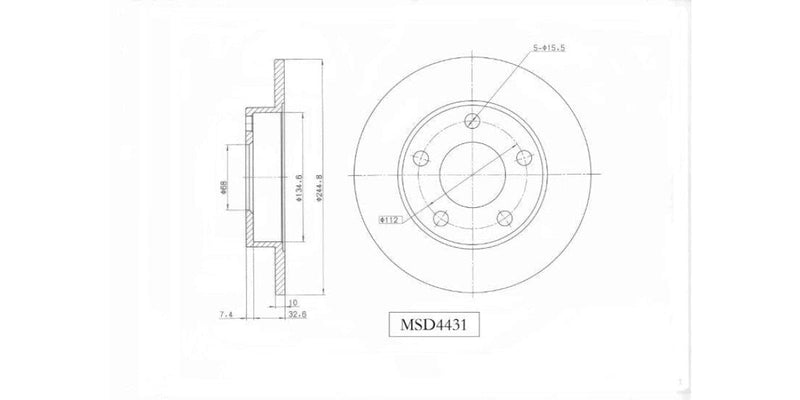 Brake Disc Solid Rear Audi A4 1.8T 1.9Tdi 2.0Tdi 1998-2008 (Single) Brake Disc
