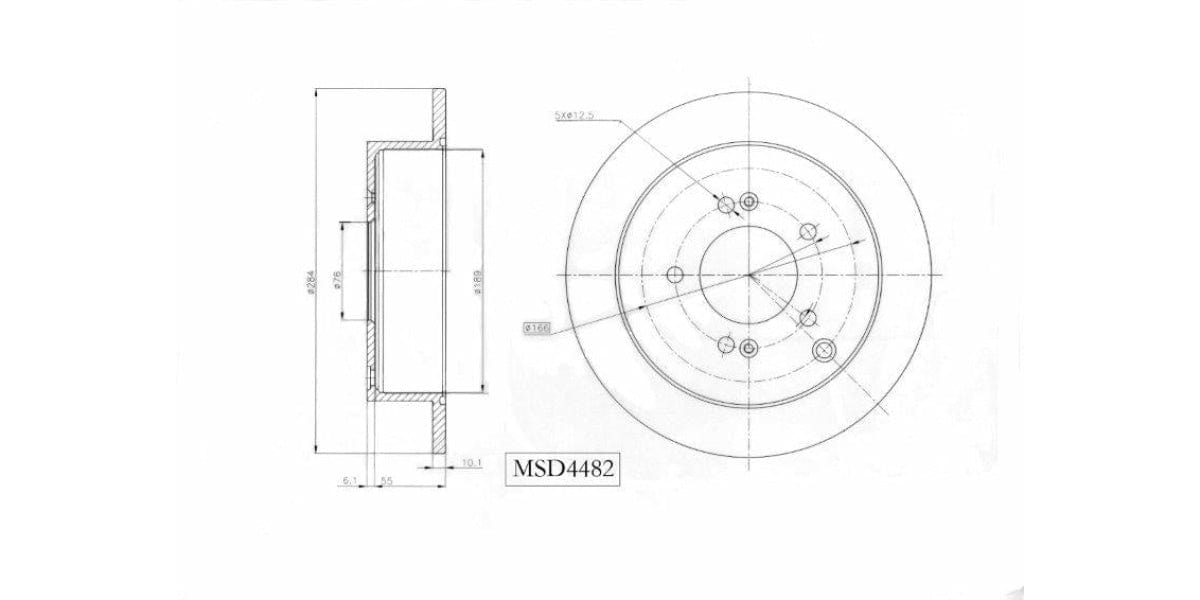 Brake Disc Solid Rear Hyundai Ix35 2.0 4X2 20Crdi Tucson Kia Sportage Ii Iii 2004> (Single) Brake