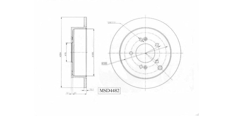 Brake Disc Solid Rear Hyundai Ix35 2.0 4X2 20Crdi Tucson Kia Sportage Ii Iii 2004> (Single) Brake