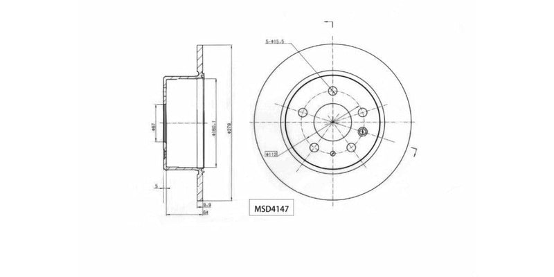 Brake Disc Solid Rear Mercedes Benz W123 W115 W114 W116 W108 1973-1993 (Single) Brake Disc