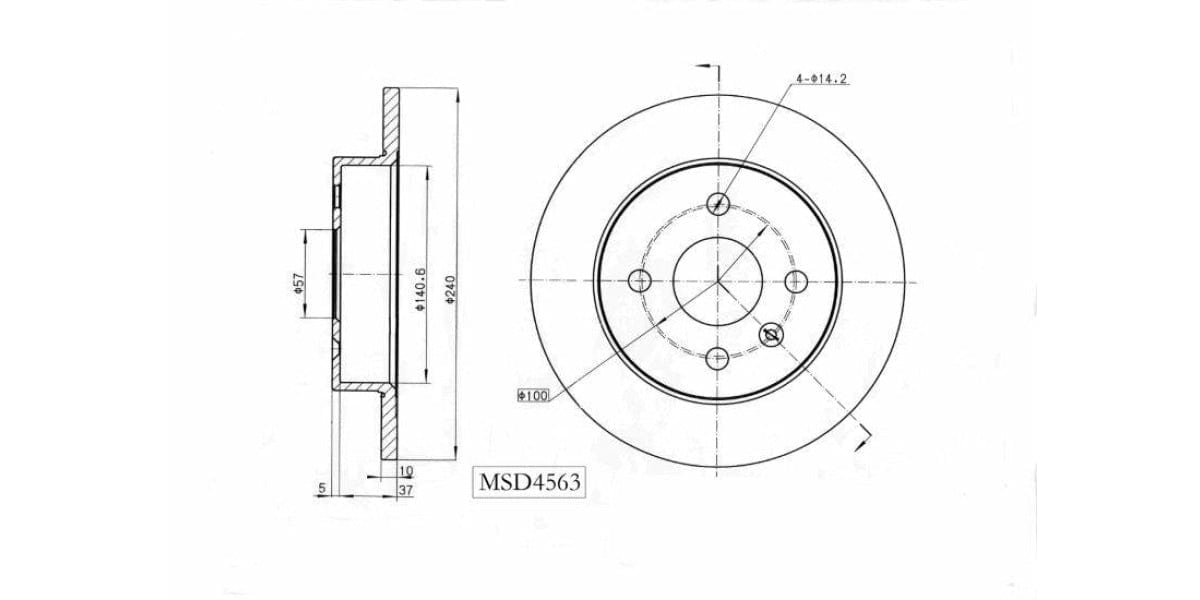 Brake Disc Solid Rear Opel Astra 1999-2009 Meriva 2006-2009 Zafira (Single) Brake Disc