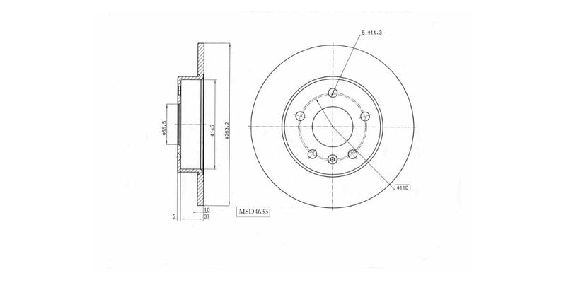Brake Disc Solid Rear Opel Astra Gtc Opc 2002-2010 Meriva 2006-2010 Zafira 2001-2009 (Single) Brake