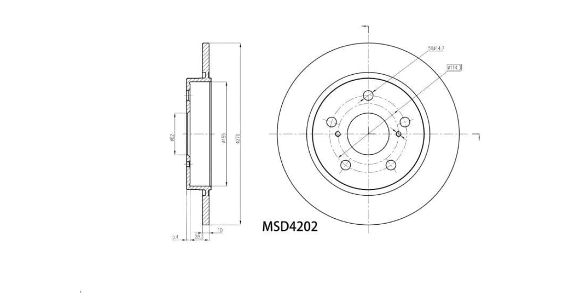 Brake Disc Solid Rear Toyota Auris X Corolla 2007-> (Single) Brake Disc