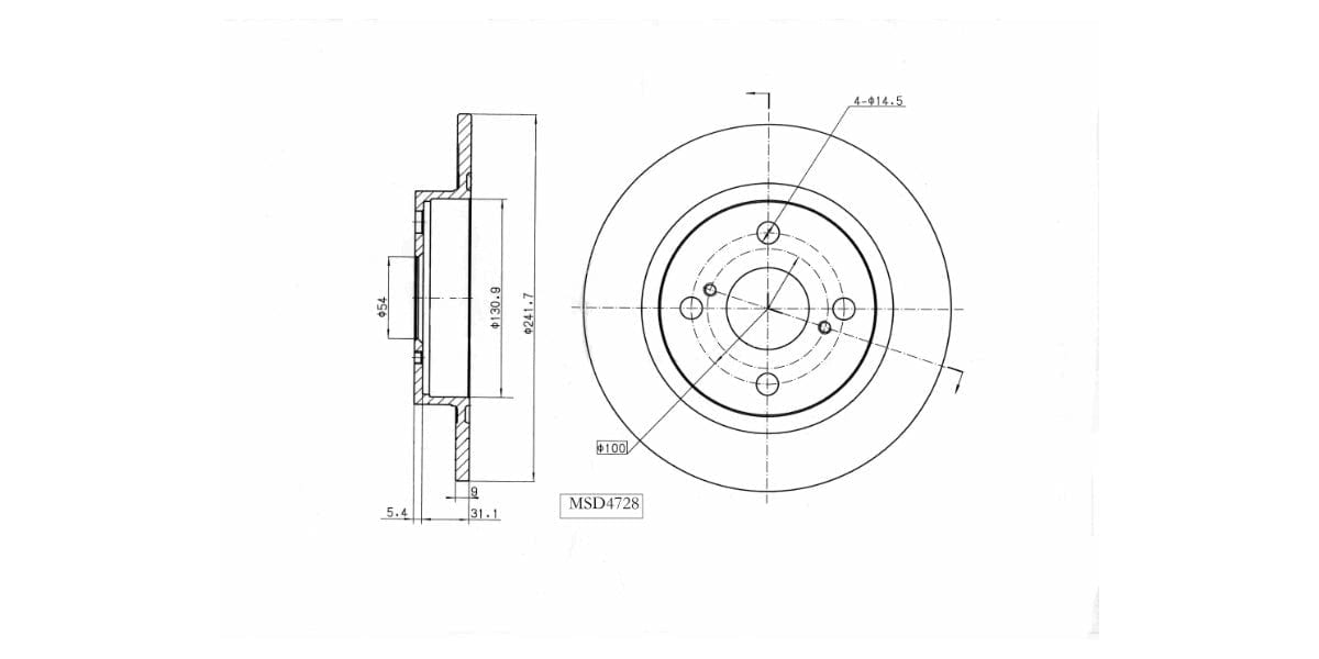 Brake Disc Solid Rear Toyota Conquest Rsi 180I 1988-1996 (Single) Brake Disc