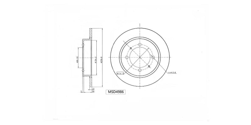 Brake Disc Solid Rear Volvo S40 V40 2.0 1997-2004 (Single) Brake Disc