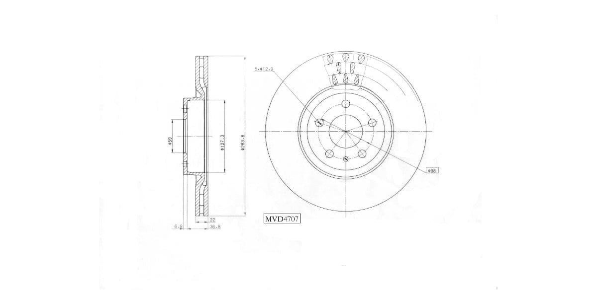 Brake Disc Vented Front Alfa 147 01-10,156 97-06,Gt,Gtv 00-11,Fiat Doblo 13> (Single) at Modern Auto Parts!