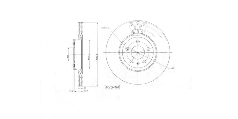 Brake Disc Vented Front Alfa 147 01-10,156 97-06,Gt,Gtv 00-11,Fiat Doblo 13> (Single) at Modern Auto Parts!