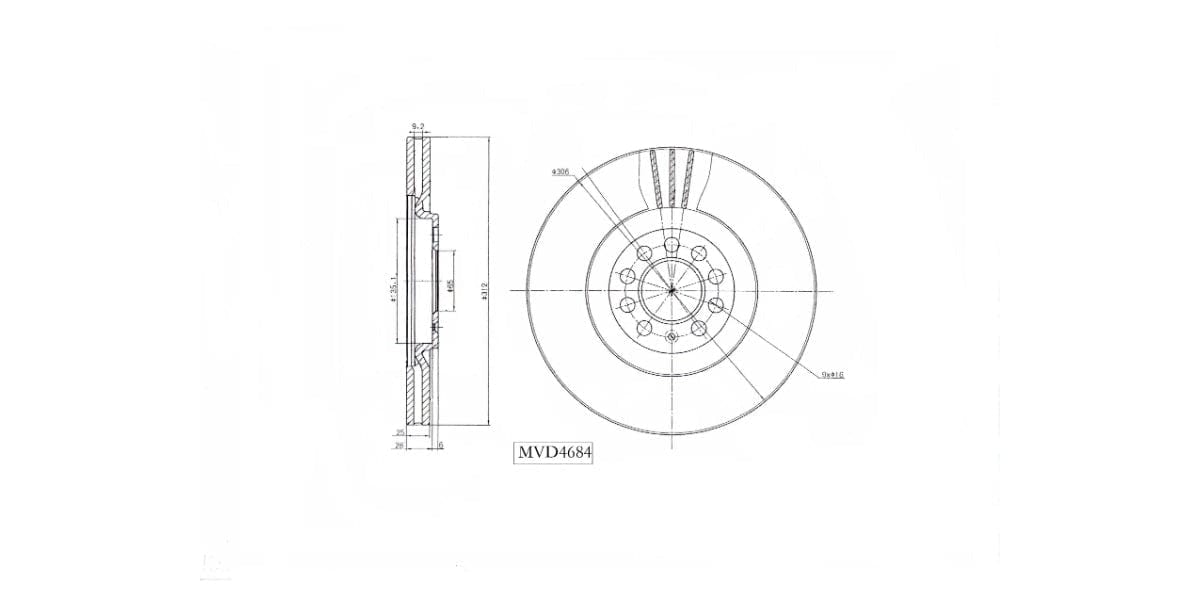 Brake Disc Vented Front Audi A1 15- S1 14-18, Tt 00-06,Crosspolo 14>, Golf 4,Jetta 4 (Single) at Modern Auto Parts!