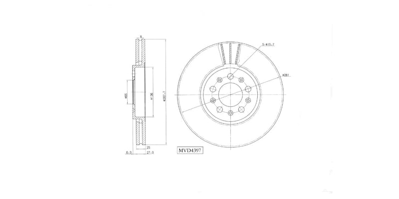 Brake Disc Vented Front Audi A1 2011-2018> Seat Ibiza 06-09,Crosspolo 08> Golf 4,Jetta 4,Polo Tsi 10-14,Classic 04-10 (Single) at Modern Auto Parts!