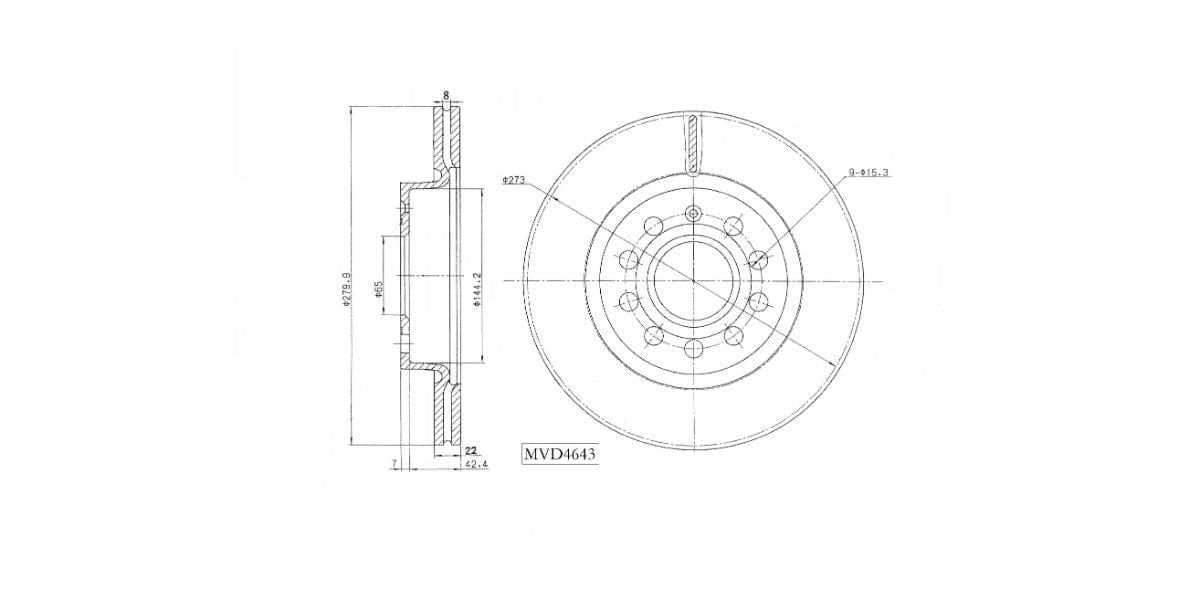 Brake Disc Vented Front Audi A3 2003-2013,Seat Altea,Leon 06-08,Golf3,5,6 Jetta 5 2004> (Single) at Modern Auto Parts!