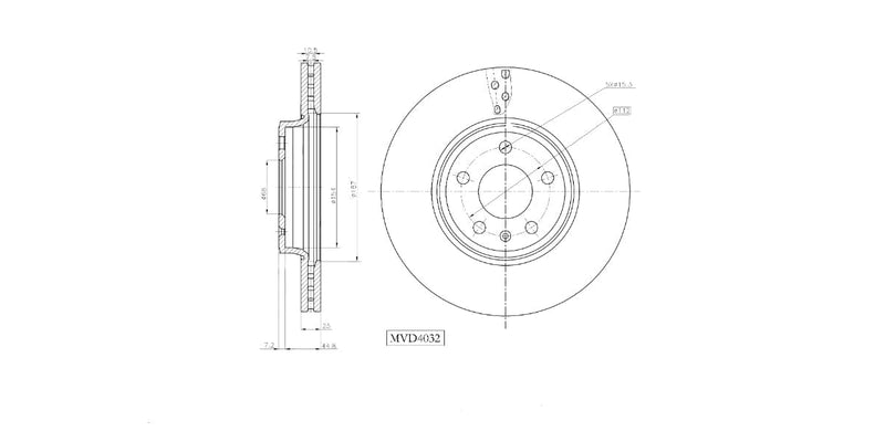 Brake Disc Vented Front Audi A4 A5 A6 2008> (Single) Brake Disc
