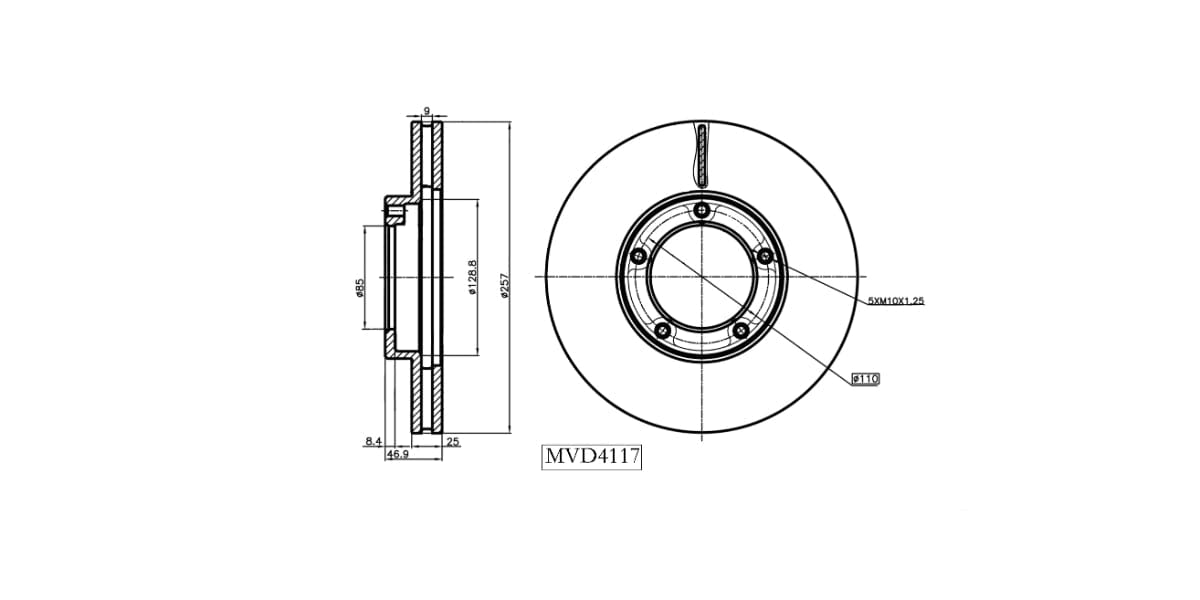 Brake Disc Vented Front Cam Inyathi 2.2I,Foton 2.2I,Gwm Ldv 2.2I,Gwm Steed 2.2I,Meiya 2.2I Ldv 2007-2011 (Single) at Modern Auto Parts!