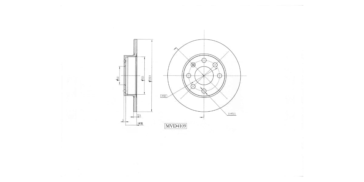 Brake Disc Vented Front Chev Spark 1.2 10> Daewoo Cielo/lanos 96-04 Opel Ascona 84-87 Corsa 86-07