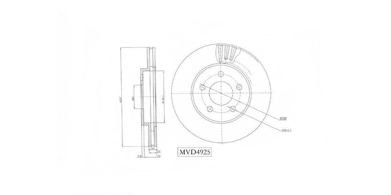 Brake Disc Vented Front Chrysler Neon 1.6Se,1.8I,12.0 Ejd,Ebd,Sohc,Ecb/Ech 1998-2006 (Single) at Modern Auto Parts!