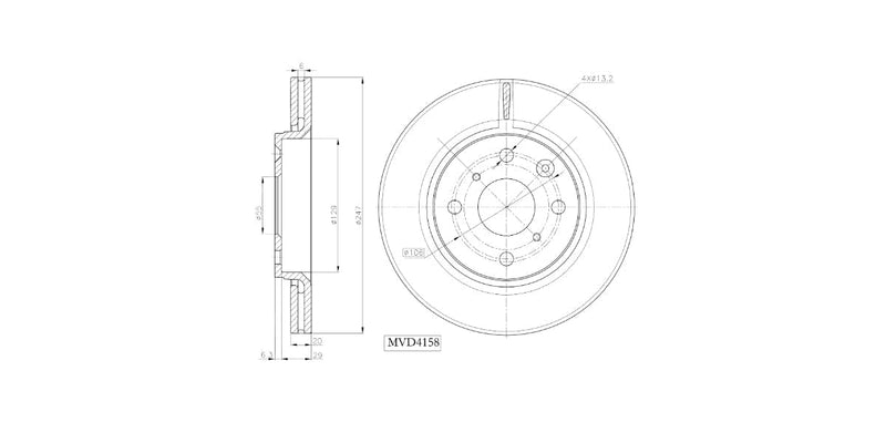 Brake Disc Vented Front Citroen C1 1.0 Ii Peugeot 107 Toyota Aygo 2006-2015> (Single) Brake Disc
