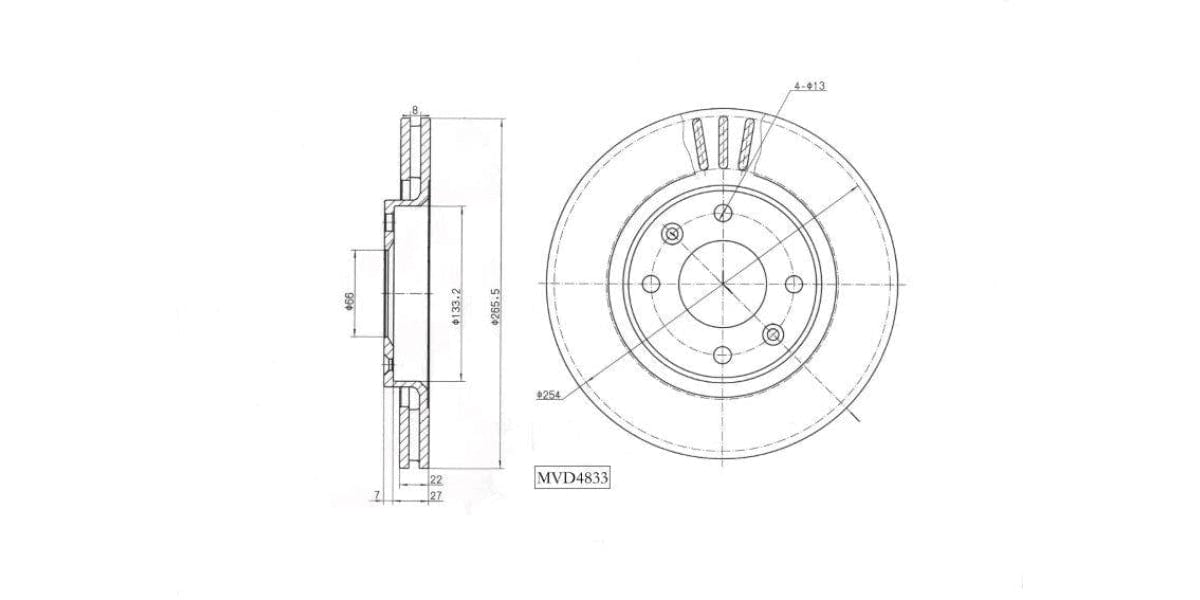 Brake Disc Vented Front Citroen C2,C3,C4,Ds3,Xsara,Beringo 1.0,1.4,1.6,Hdi 2002-2016, Peugeot 206,207,2008,208,307,Partner (Single) at Modern Auto Parts!