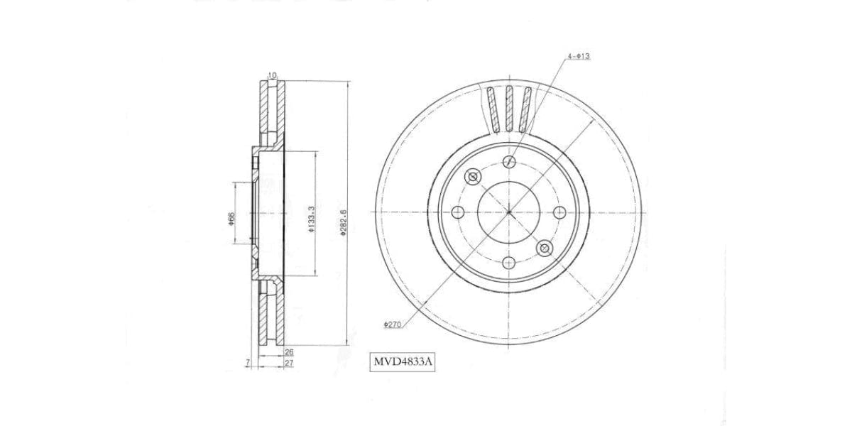 Brake Disc Vented Front Citroen C3,C4,C5 2001-2015,Ds3,Ds4,Xsara 2001-2015,Peugeot 207,307,308 2001-> (Single) at Modern Auto Parts!